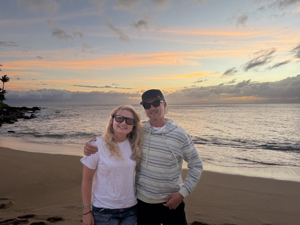 Jeff Igoe on the beach at sunset in Maui