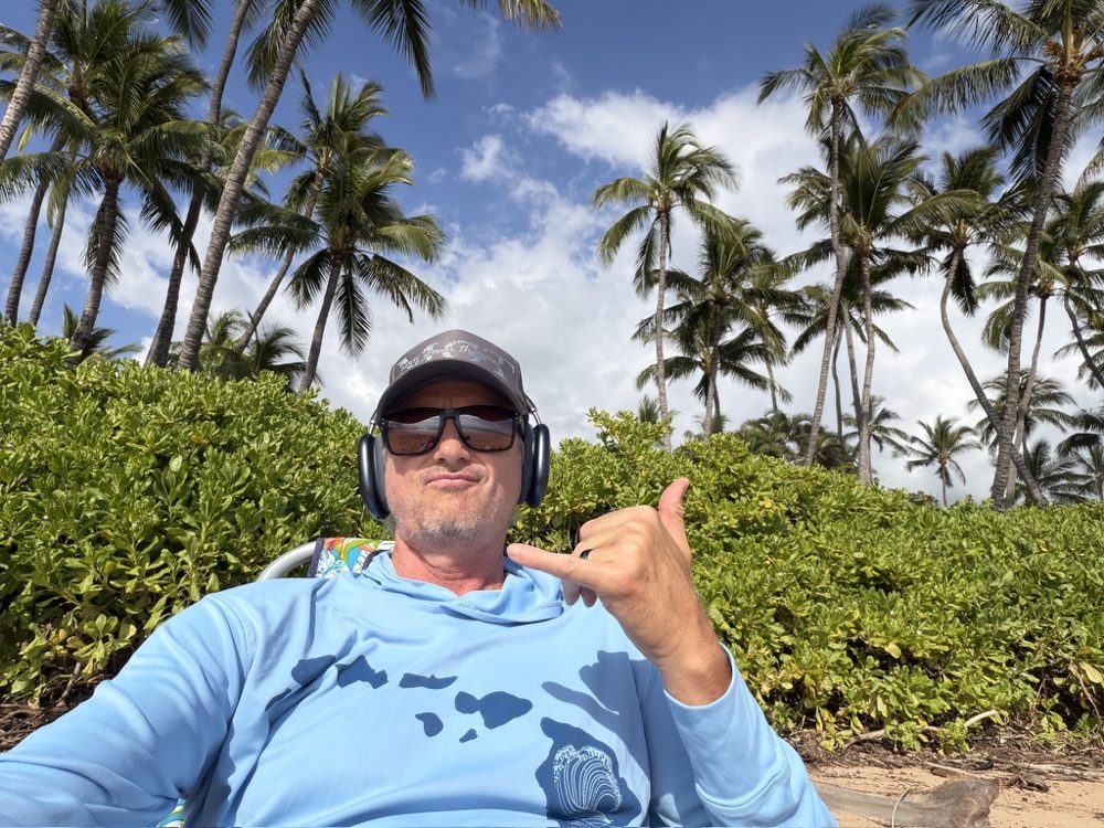 Jeff Igoe on the beach in Maui