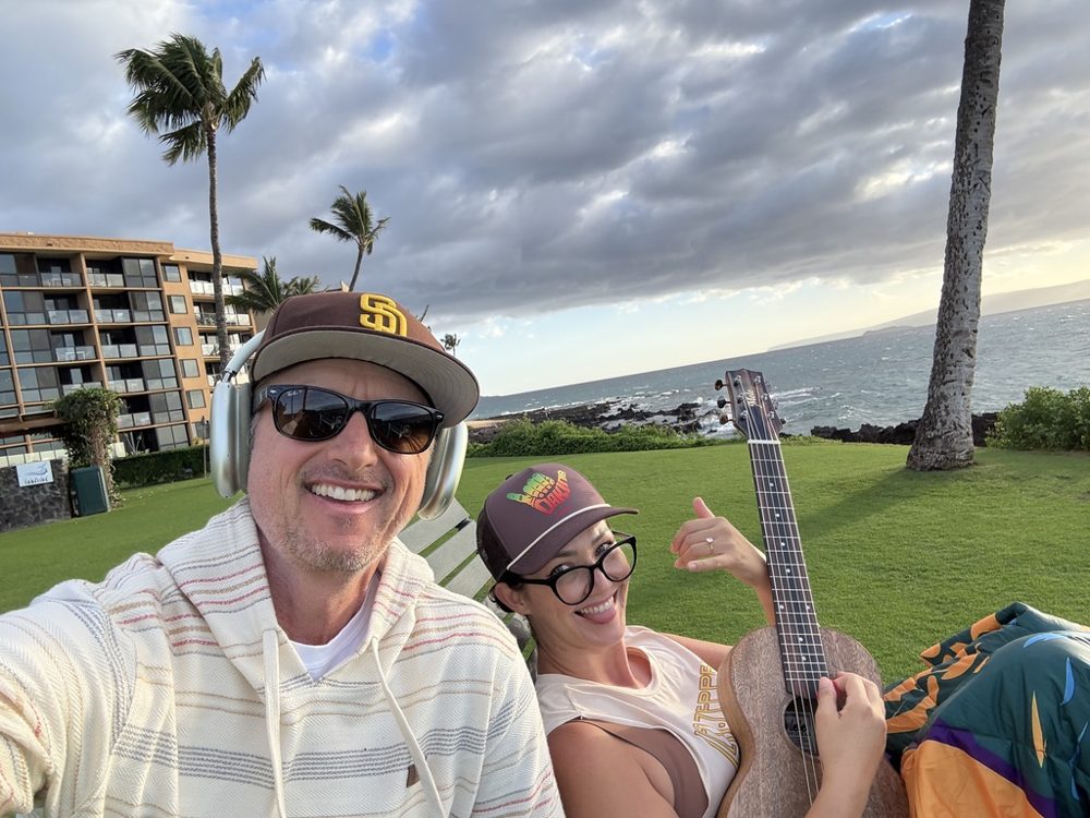 Jeff Igoe relaxing by the ocean in Maui