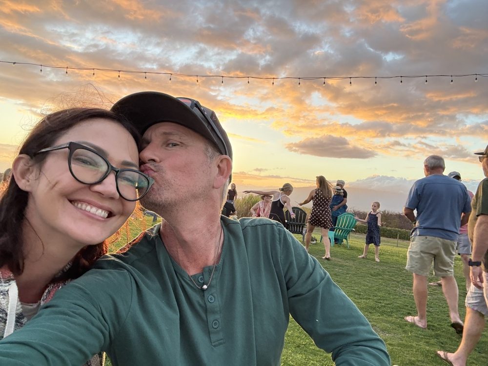 Jeff Igoe at a sunset gathering in Maui