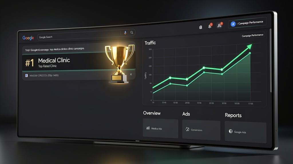 Google Ads dashboard for medical practice